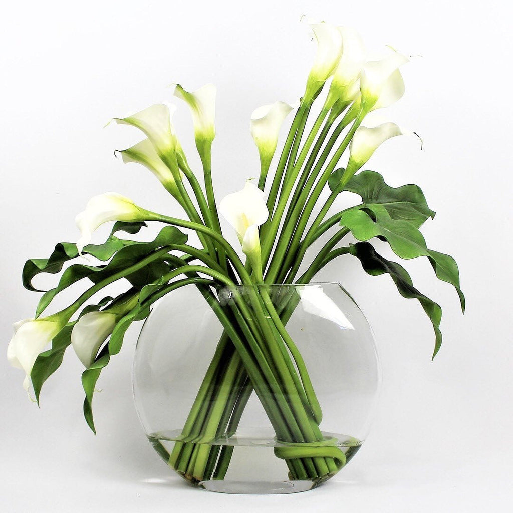 White Calla Lilies in the Moon Vase