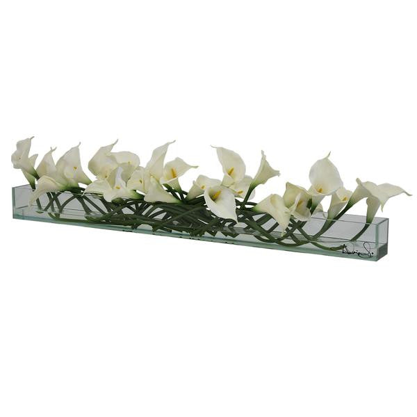 White Callas Glass Plate Planter