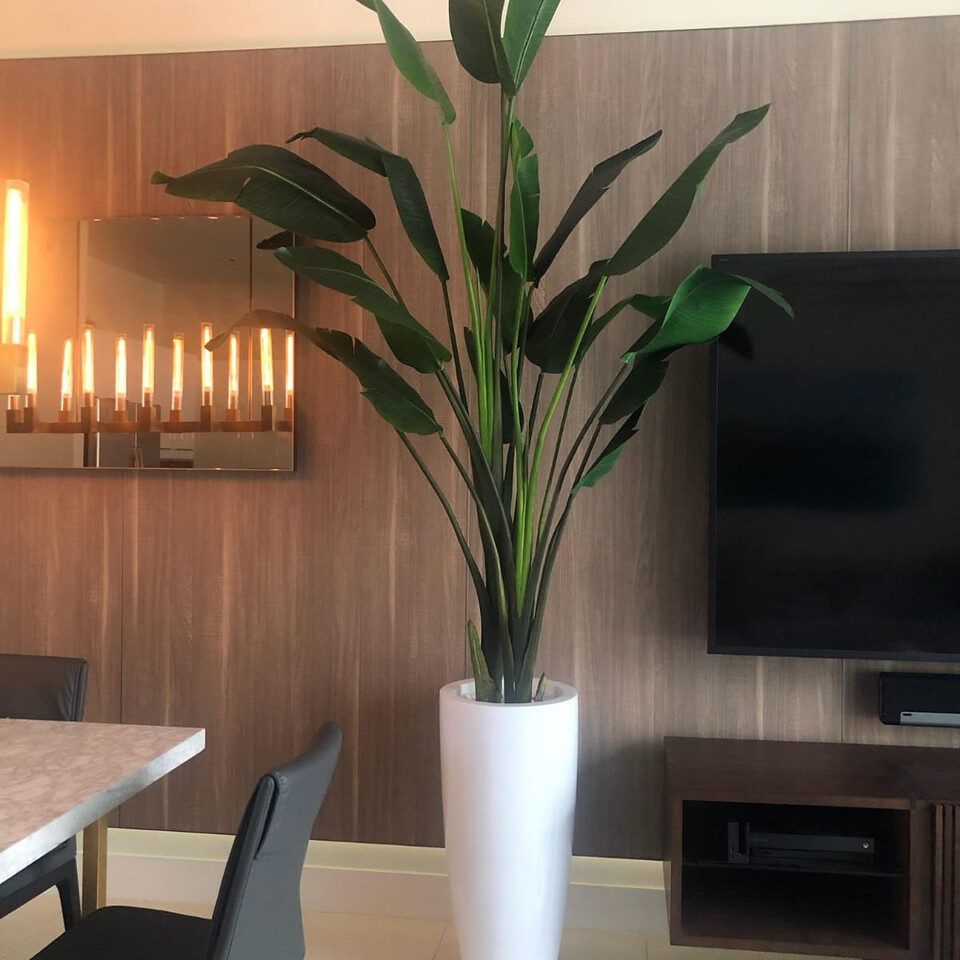 Luxury Artificial Bird of Paradise – Tall White Planter Edition