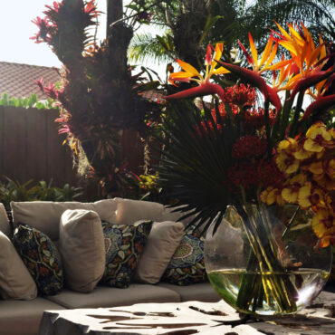 Tropical Flowers in the Moon Vase