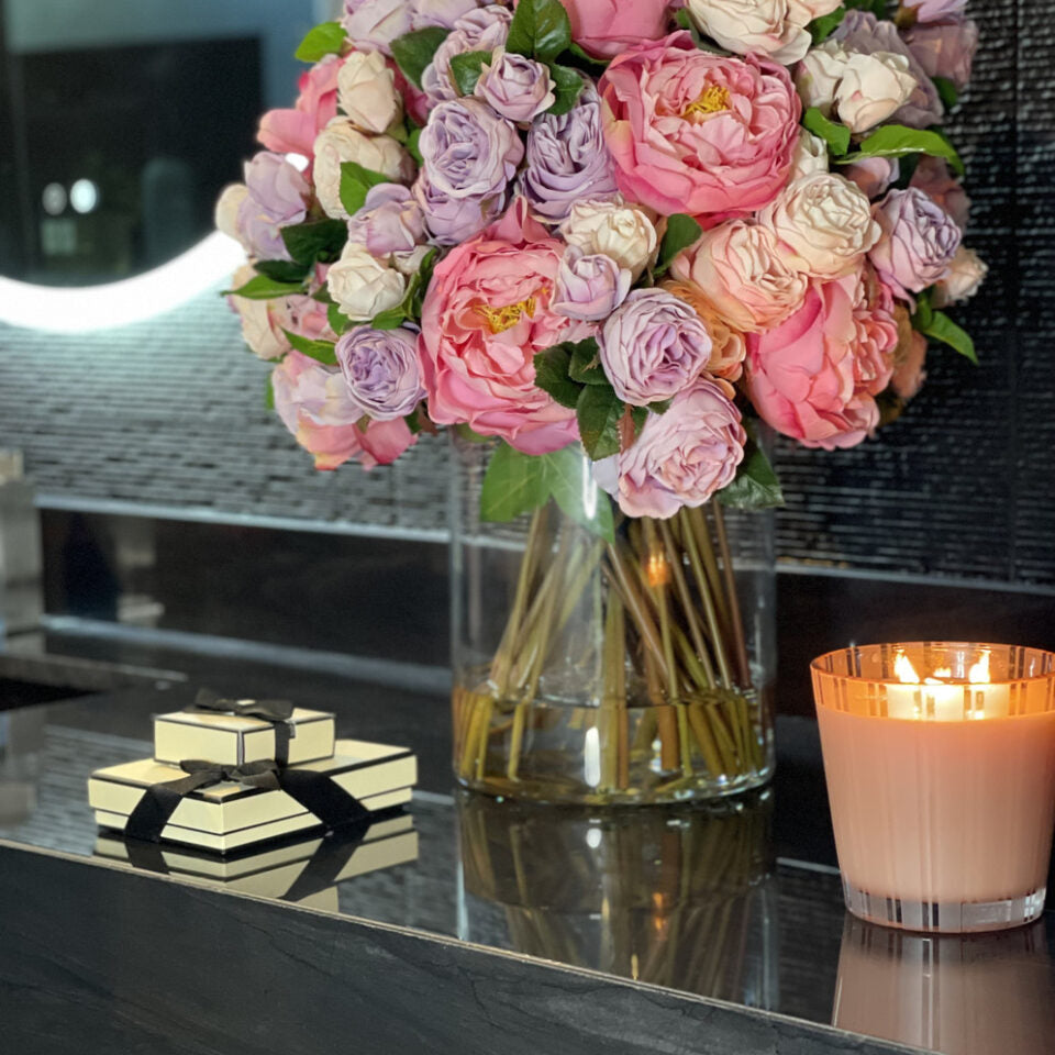 Spring Bloom Bouquet in 10″ Glass Cylinder