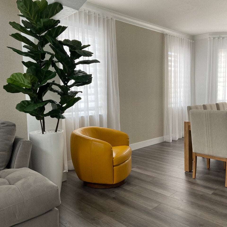 Grand Fiddle Leaf Fig Tree in White High-Gloss Vase