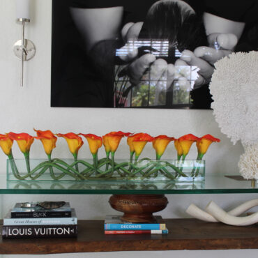 Mango Callas Glass Plate Planter