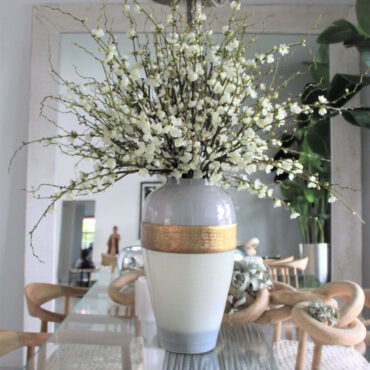 Luxury Golden-Banded White Blossom Floral Arrangement