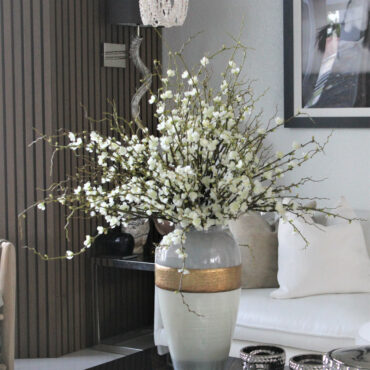 Luxury Golden-Banded White Blossom Floral Arrangement